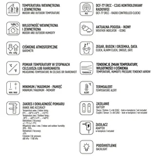Väderstation RCC – elektronisk, bakgrundsbelyst, trådlös, sensor, svart – photo 10