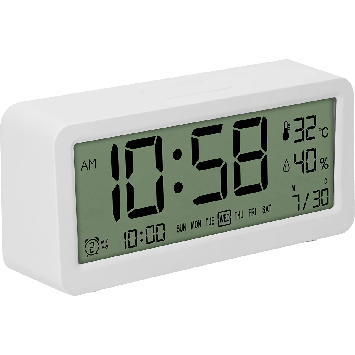 Elektronisk väderstation Soens - vit, med klocka och kalender
