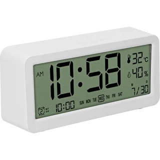 Elektronisk väderstation Soens - vit, med klocka och kalender – photo 1
