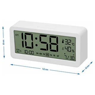 Elektronisk väderstation Soens - vit, med klocka och kalender – photo 6