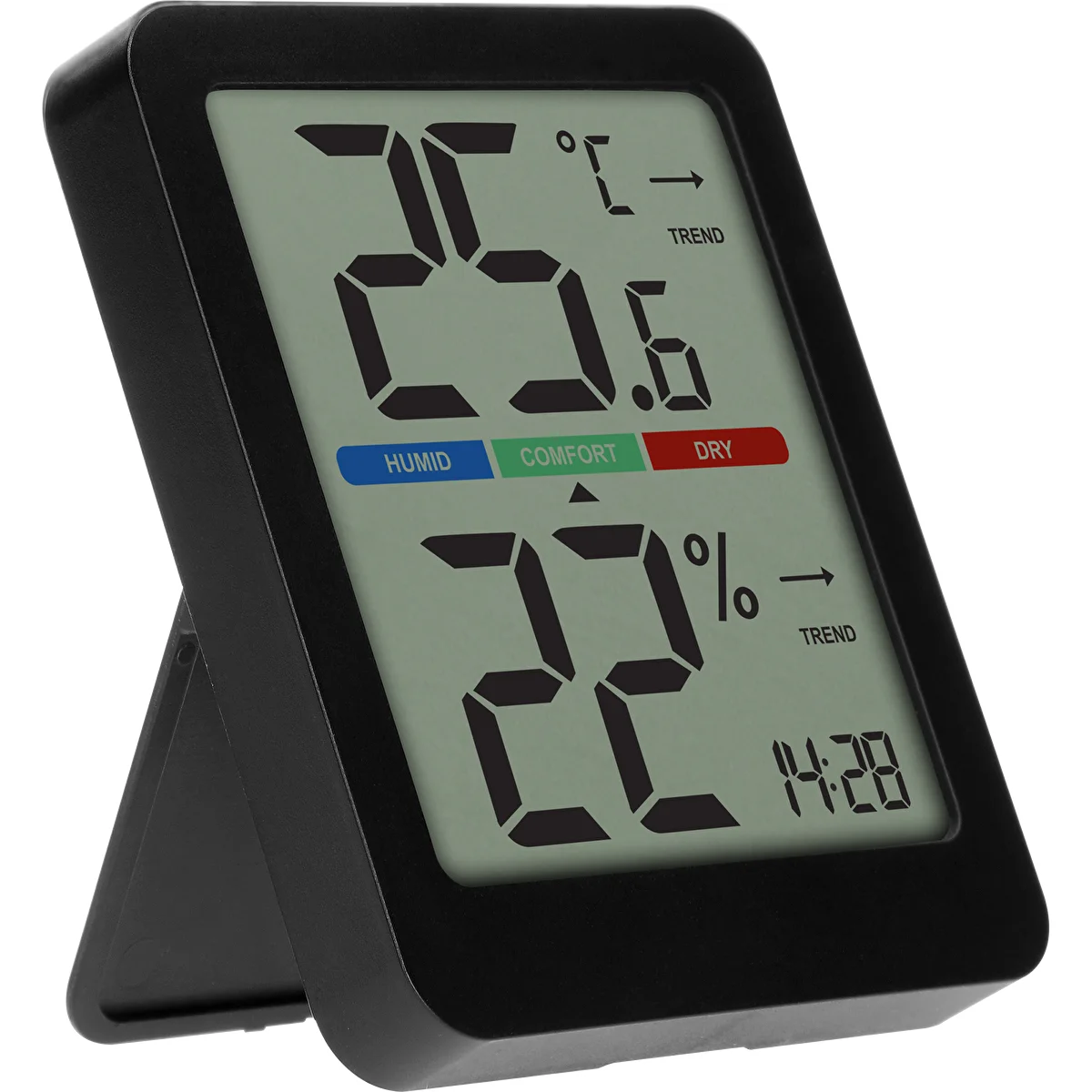 Elektronisk rumstermometer, svart