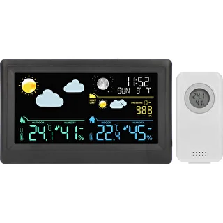 Elektronisk väderstation – trådlös, med sensor, svart – photo 2