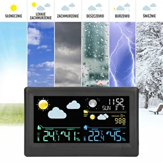 Elektronisk väderstation – trådlös, med sensor, svart – photo 9