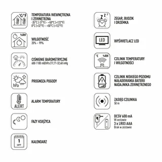 Elektronisk väderstation – trådlös, med sensor, svart – photo 12