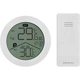 Elektronisk termometer från Soens – med extern sensor, rund, vit