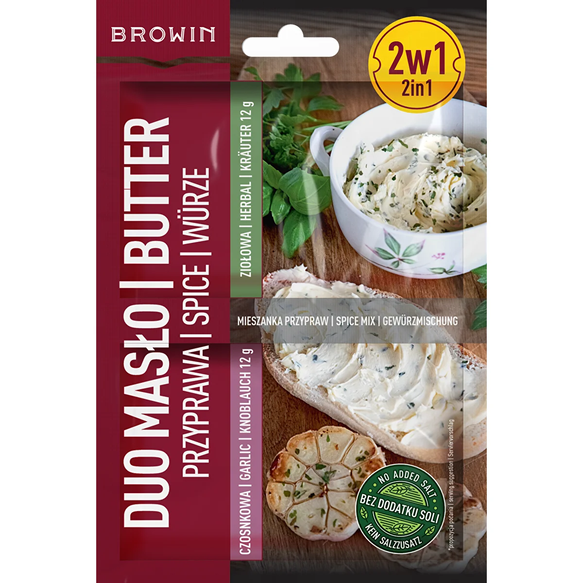 Duo Smör - vitlöks- och örtkrydda 2 i 1, 2 x 12g