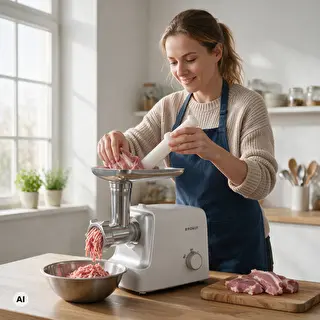 Köttkvarn med strimlare, passertillsats och korvstoppare, 1500 W – photo 7