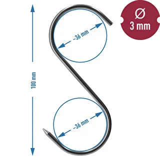 Rökkrokar – S-formade, vässade, 3 mm x 100 mm, 5 st. – photo 6