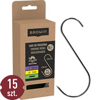 S-krokar för rökning – vässade, 3 mm x 150 mm, 15 st