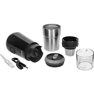 Kaffekvarn - elektrisk, med kvarnstenar, med bryggare och mugg – photo 5
