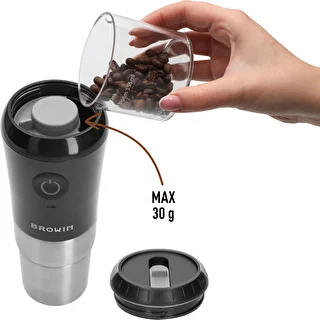 Kaffekvarn - elektrisk, med kvarnstenar, med bryggare och mugg – photo 7