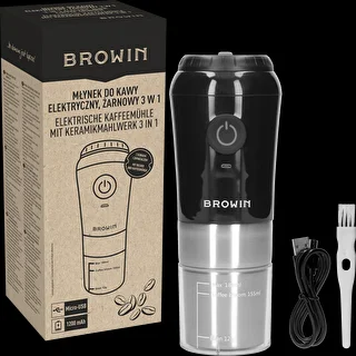 Kaffekvarn - elektrisk, med kvarnstenar, med bryggare och mugg – photo 12