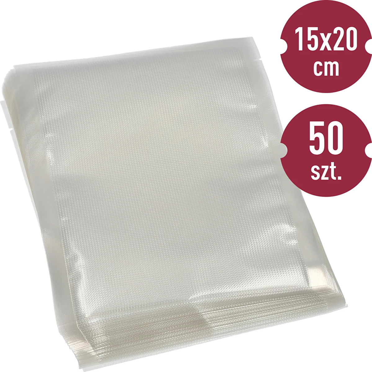 Räfflade vakuumpåsar till vakuumförpackare 15x20 cm, 50 st