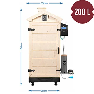 Ramlöst rökskåp dragON PLYWOOD NATURE med Wi‑Fi‑kontroller, 200 L – photo 8