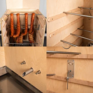 Ramlöst rökskåp dragON PLYWOOD NATURE med Wi‑Fi‑kontroller, 200 L – photo 5
