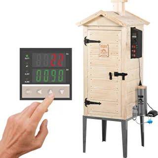 Trädgårdsrökskåp i trä 200 L – dragON Wood 100E med elektrisk värmemodul och styrenhet
