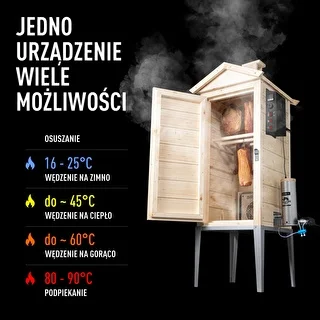 Trädgårdsrökskåp i trä 200 L – dragON Wood 100E med elektrisk värmemodul och styrenhet – photo 4