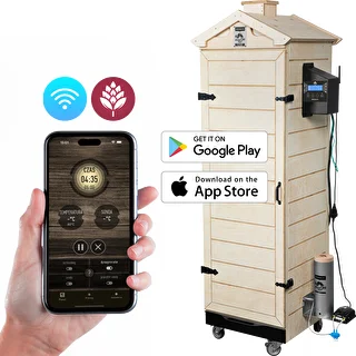 Rökskåp dragON PLYWOOD NATURE – ramlöst, modulärt, med Wi‑Fi-styrning, 320 L