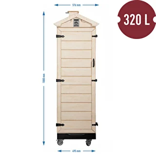 Rökkammare i certifierad plywood, ramlös, 320 L, med hjul – photo 4