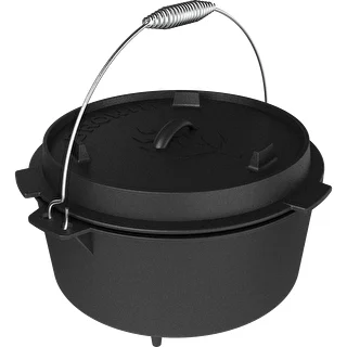 Hängande gjutjärnsgryta med stekpanna – photo 2