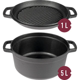 Gjutjärnsgryta med stekpanna, 5 L + 1 L – photo 2