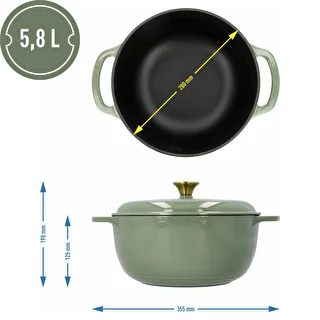 Emaljerad gjutjärnsgryta - salvia, 5,8L – photo 4