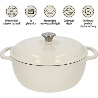 Emaljerad gjutjärnsgryta – ecru, 5,8 L – photo 5