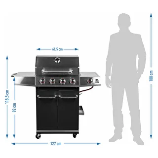 Gasolgrill dragON BBQ101, 11,7 kW, svart-silver – photo 10