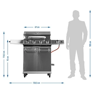 Gasolgrill dragON BBQ201, 18,8 kW, silver – photo 12