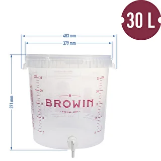 Fermenteringsbehållare 30L med tryck, kran och 3 rör – photo 5
