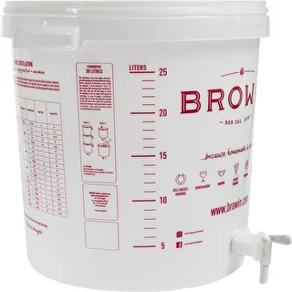 Fermenteringsbehållare 30L, i vit färg med tryck, kran och 2 rör - j.EN – photo 4