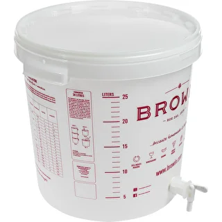 Fermenteringsbehållare 30L, i vit färg med tryck, kran och 2 rör - j.EN – photo 3