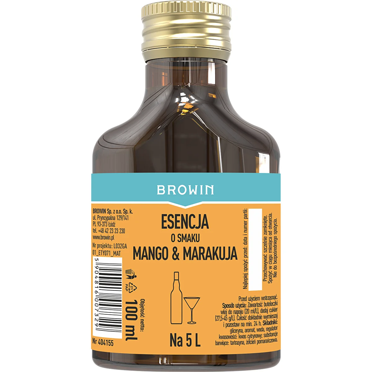 Essens med smak av mango & passionfrukt för 5 L, 100 ml