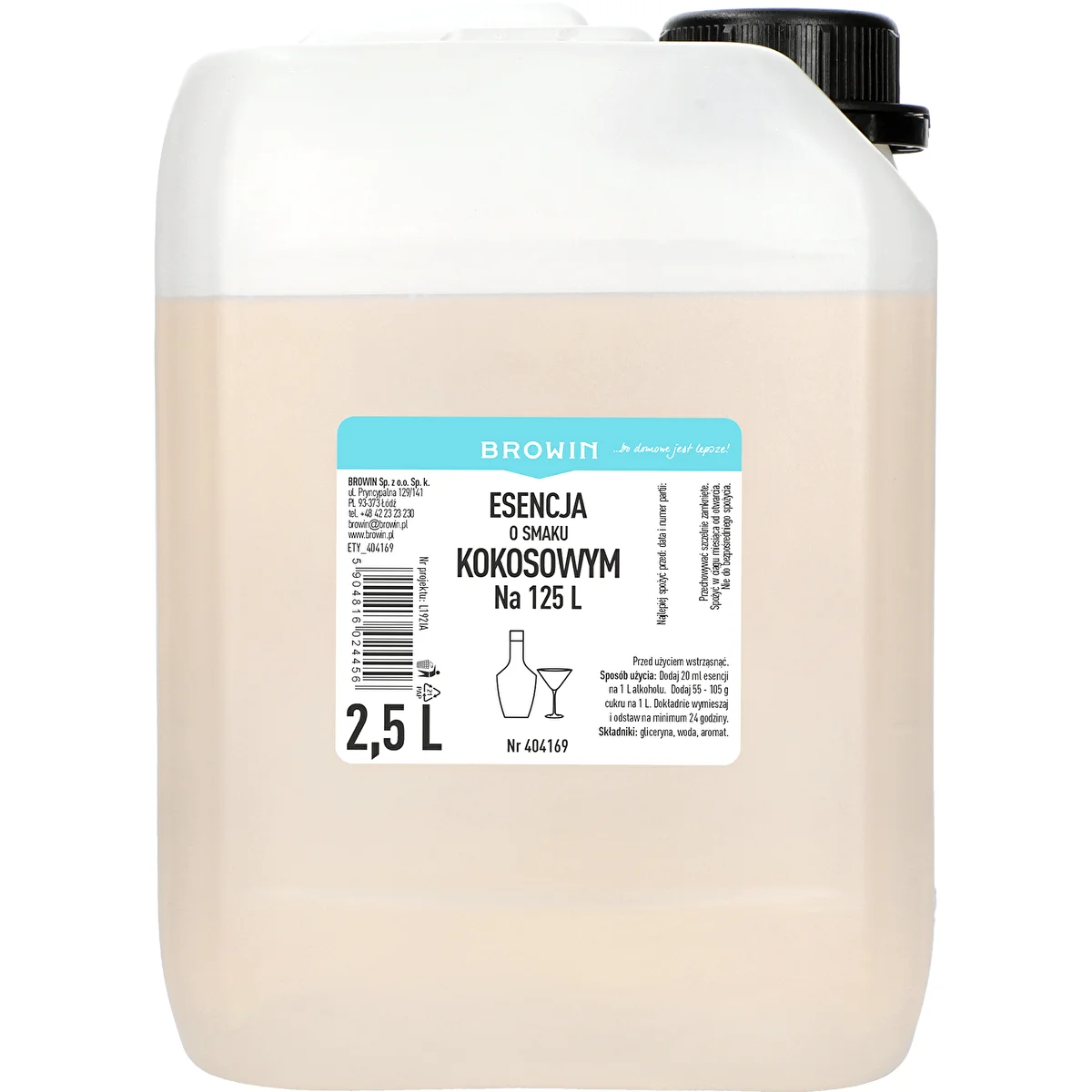 Essens med kokossmak, 2,5L, för 125L färdig dryck