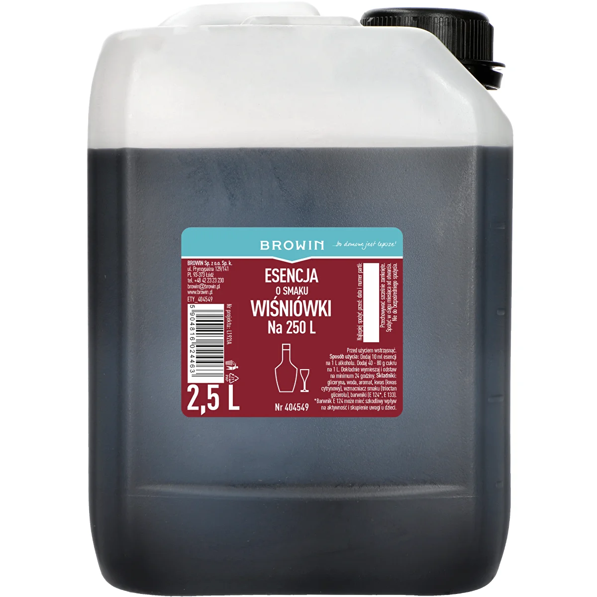Essens med körsbärssmak, 2,5 L för 250 L färdig dryck