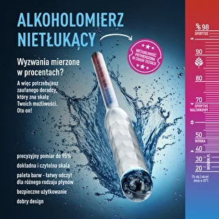 Alkoholmätare okrossbar med provrör, mätområde 20-98% – photo 6