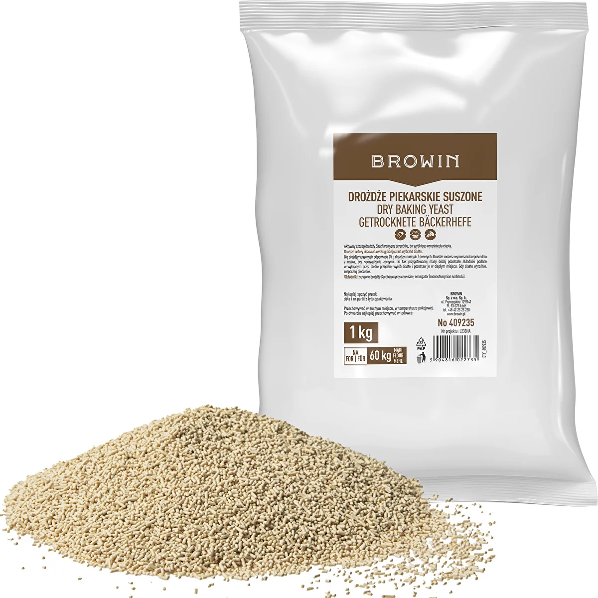 Torkad bagerijäst, 1 kg