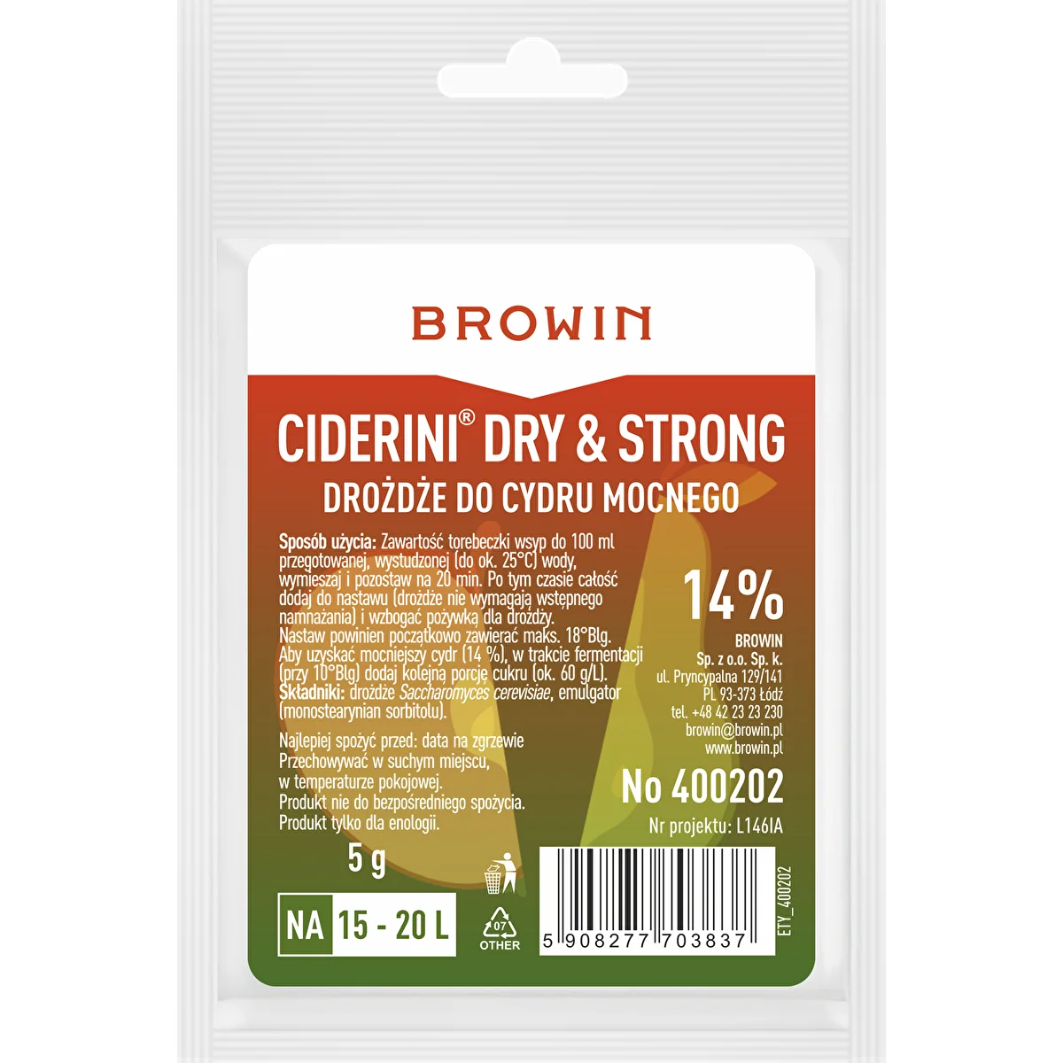 Ciderjäst Ciderini Strong, 5 g