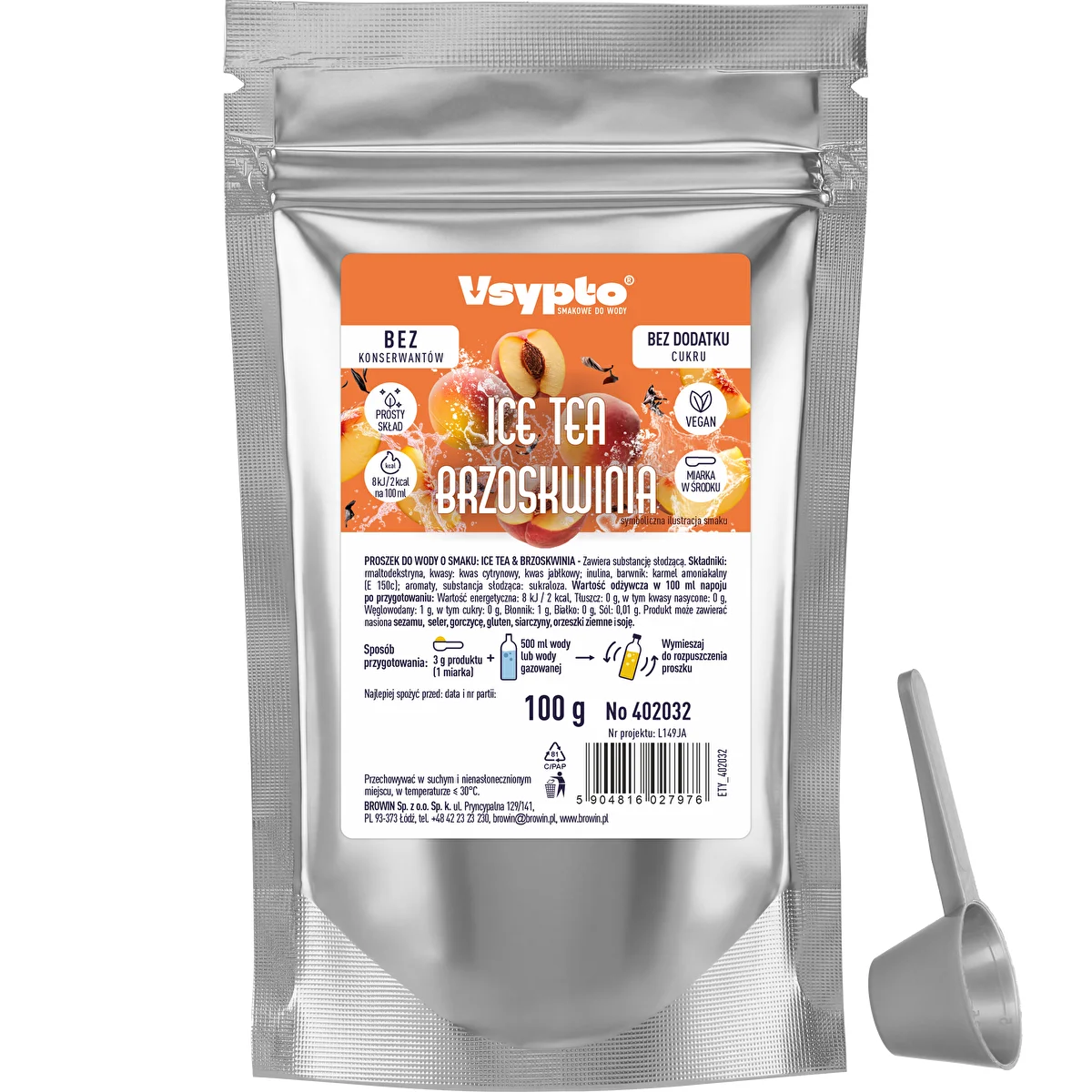 VSYPTO med smaken Ice Tea Persika, 100 g