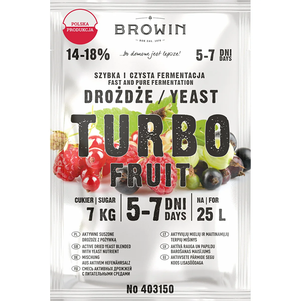 Vinjäst Turbo Fruit 5-7 dagar