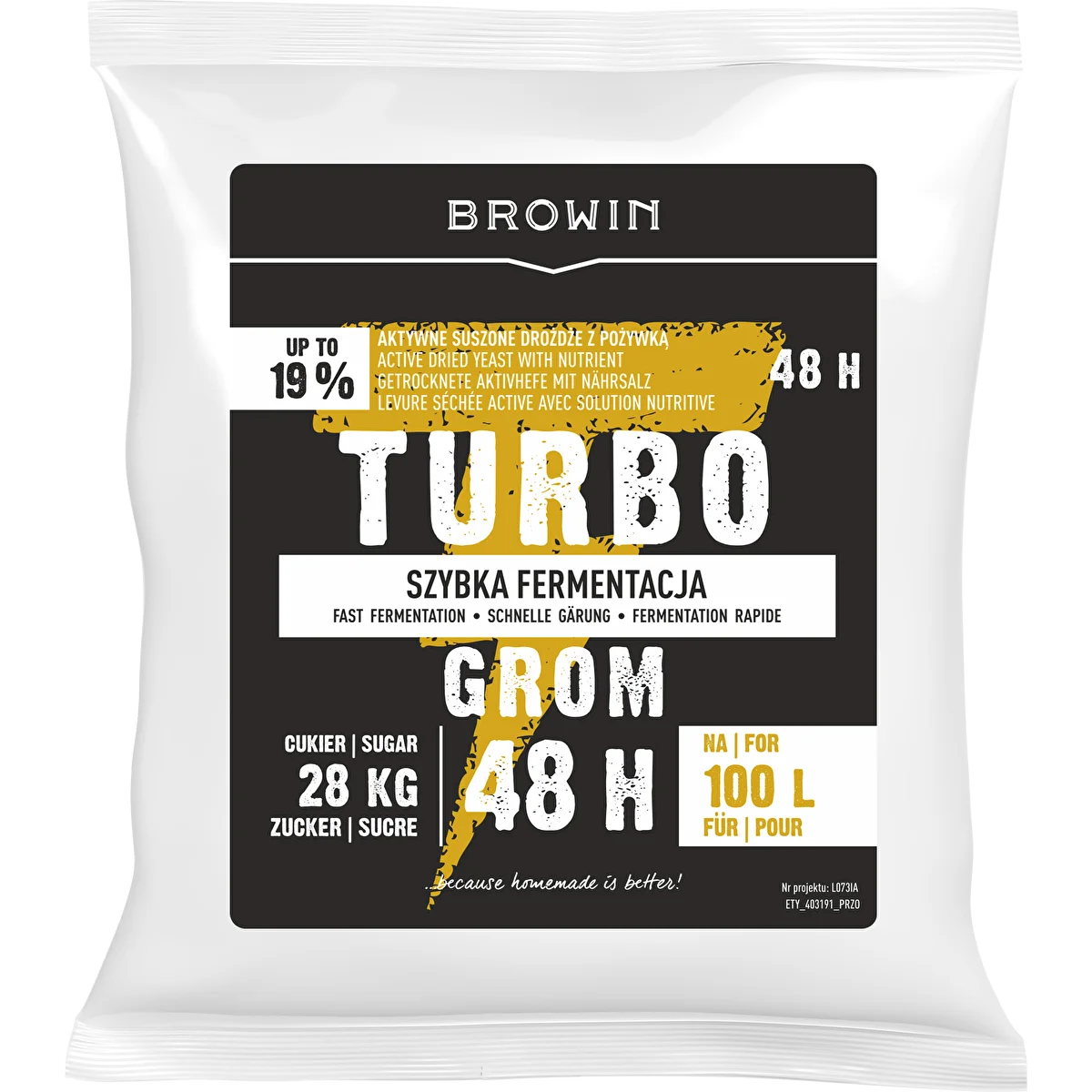 Destillerijäst Turbo Grom 48h 100L