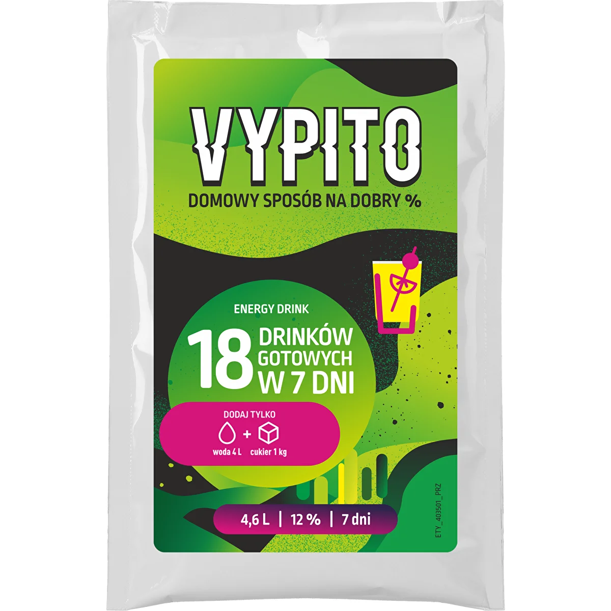 VYPITO 12%, påse för 18 drinkar - Energidryck, 126 g