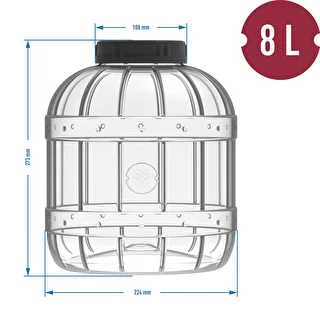 Okrossbar, multifunktionell burk med svart lock, 8L – photo 3