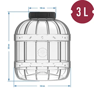 Okrossbar, multifunktionell burk med svart lock, 3L – photo 4