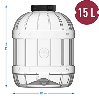 Okrossbar, multifunktionell burk med svart lock, 15L – photo 5