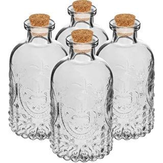 Set med flaskor med korkar, 240 ml - 4 st.