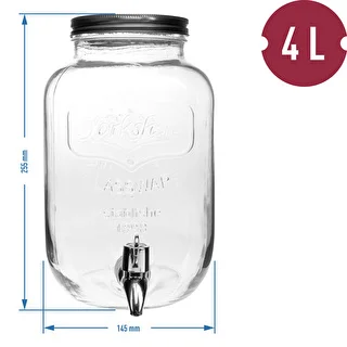 Burk för lemonad, med kran - glas, 4 L – photo 5