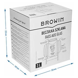 Glastunna 3 L, med bred påfyllning, kork, ställning och kran – photo 8