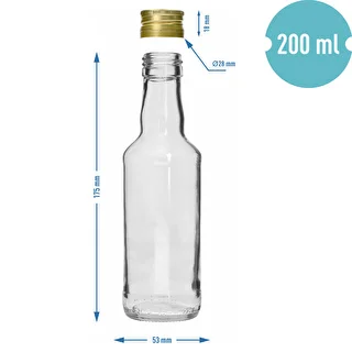 Klassisk spritflaska 200 ml, med guldfärgad skruvkapsyl Ø 28, 1 st. – photo 5