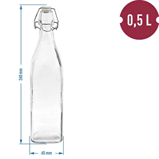 Flaska Kvadrat med hermetisk förslutning 0,5 L – photo 2
